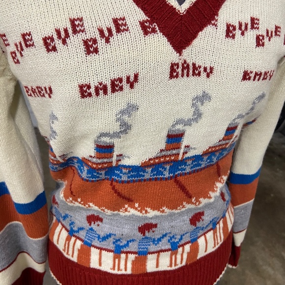 Vintage Collageman Cruiseship Sweater Unisex Size Small - Picture 2 of 5